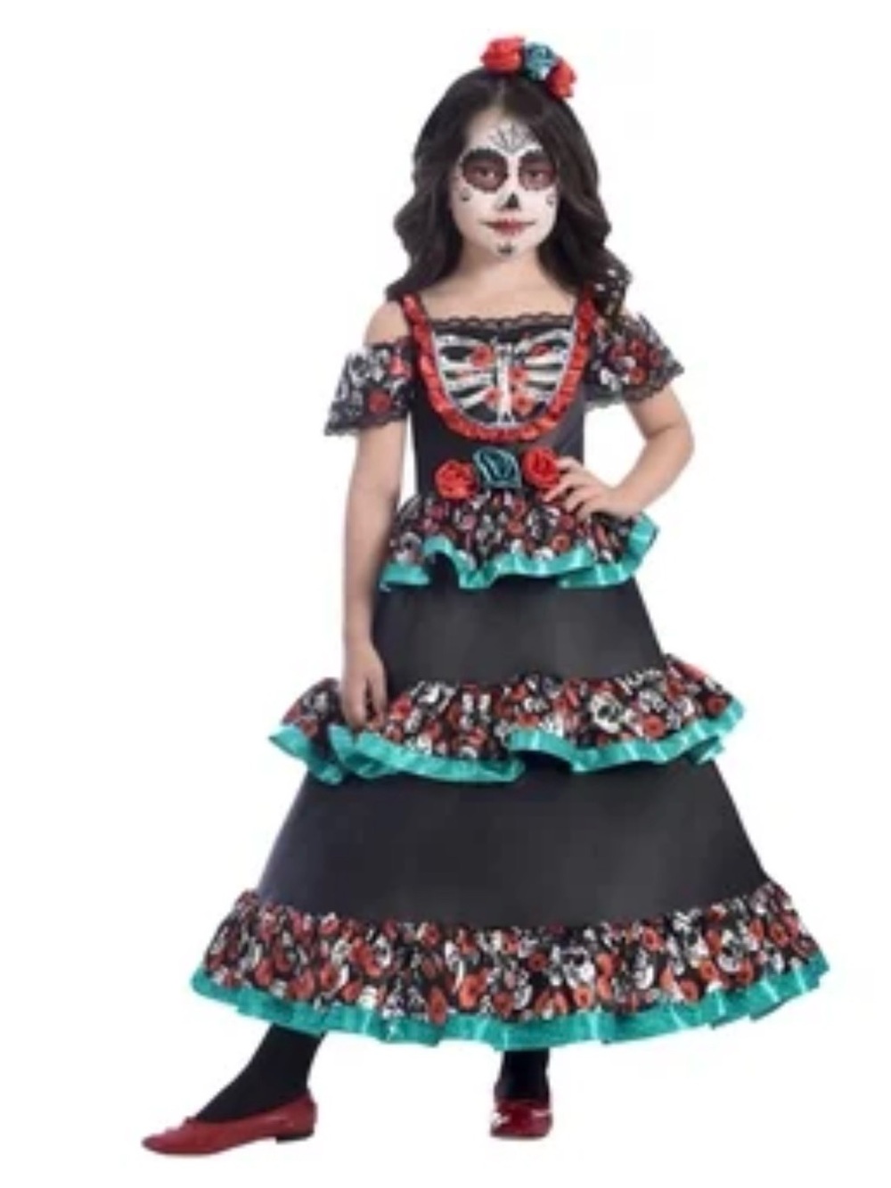 DAY OF THE DEAD 🌹 DARLING 🌹 2PC COSTUME SIZE MEDIUM (8-10) 🌟NWT🌟